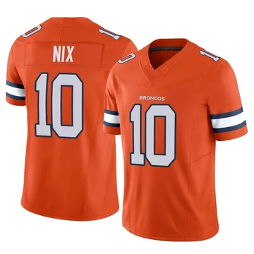 Men's Denver Broncos Bo Nix Orange Limited Vapor F.U.S.E. Jersey By Nike