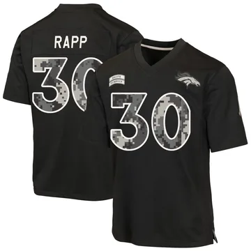 Men's Denver Broncos Taylor Rapp Black Game 2026 Salute to Service Jersey By Nike