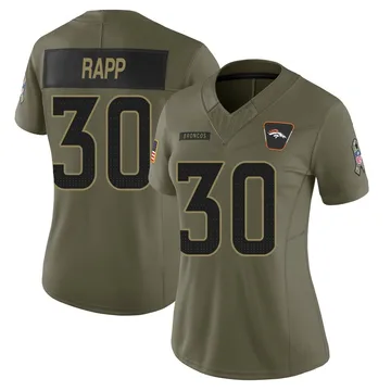 Women's Denver Broncos Taylor Rapp Olive Limited 2025 Salute to Service Jersey By Nike